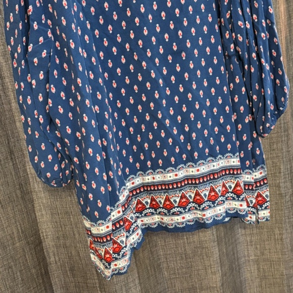 Laura Scott Women's Top Blue Red SZ 3X Boho - Picture 6 of 11